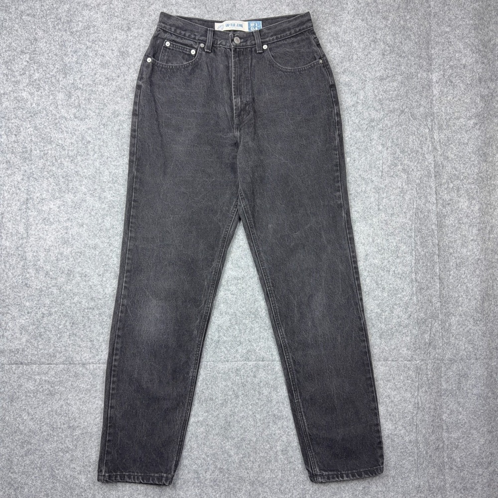 VTG Gap Jeans Womens 10 Black Classic‎ Fit High Rise Tapered Mom Denim Pants USA